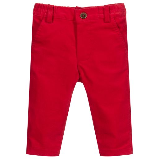 Pan Con Chocolate-Boys Red Velvet Trousers  | Childrensalon Outlet