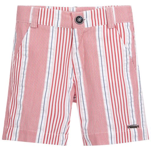 Pan Con Chocolate-Boys Striped Cotton Shorts | Childrensalon Outlet