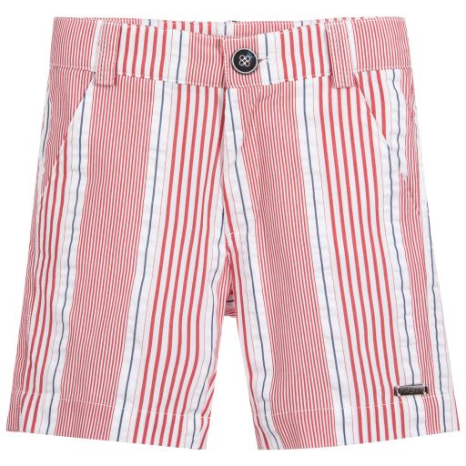 Pan Con Chocolate-Boys Striped Cotton Shorts | Childrensalon Outlet