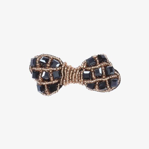 Pan Con Chocolate-Girls Black & Gold Bow Hair Clip | Childrensalon Outlet