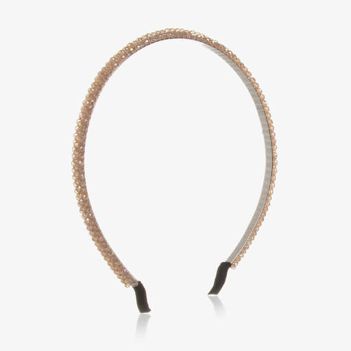 Pan Con Chocolate-Girls Gold Crystal Bead Hairband | Childrensalon Outlet