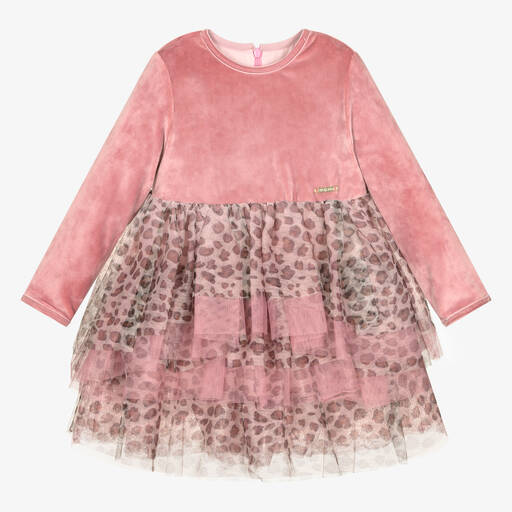 Pan Con Chocolate-Girls Pink Velour & Tulle Dress | Childrensalon Outlet