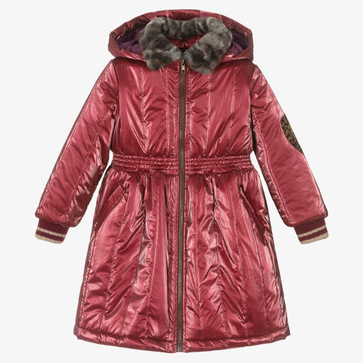 Pan Con Chocolate-Girls Red Hooded Coat | Childrensalon Outlet