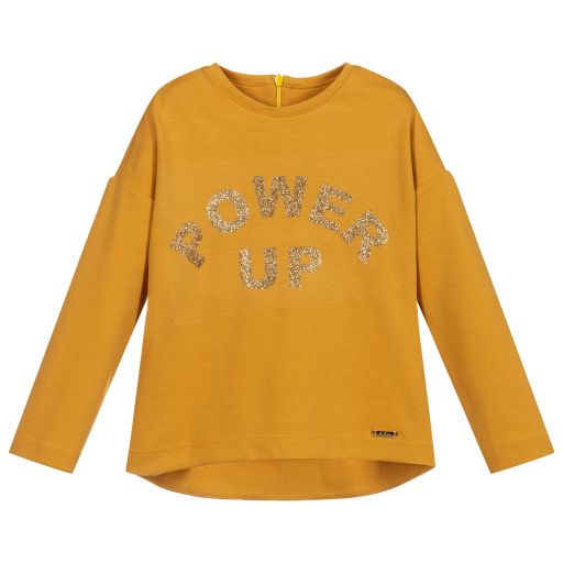 Pan Con Chocolate-Girls Yellow Sparkle Top | Childrensalon Outlet