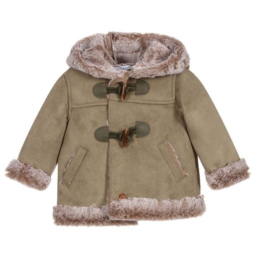 Pan Con Chocolate-Green Duffle Baby Coat | Childrensalon Outlet