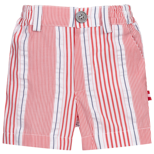Pan Con Chocolate-Red Striped Cotton Shorts | Childrensalon Outlet