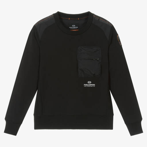 Parajumpers-Boys Black Cotton Sweatshirt | Childrensalon Outlet
