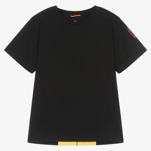 Parajumpers-Boys Black & Yellow Cotton T-Shirt | Childrensalon Outlet