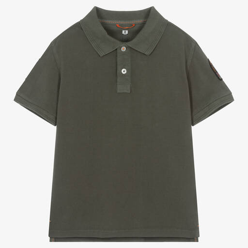 Parajumpers-Boys Green Cotton Polo Shirt | Childrensalon Outlet