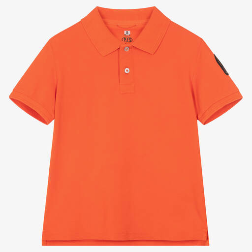 Parajumpers-Boys Orange Cotton Polo Shirt | Childrensalon Outlet