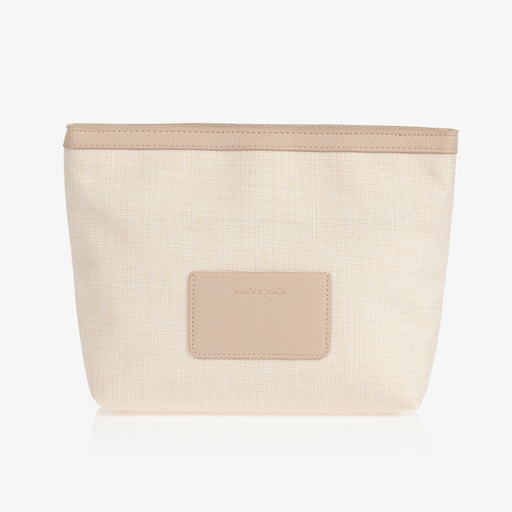 Pasito a Pasito-Beige Woven Wash Bag (23cm) | Childrensalon Outlet