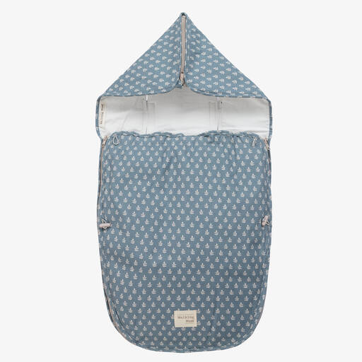 Pasito a Pasito-Blue Cotton 3-in-1 Baby Nest (51cm) | Childrensalon Outlet