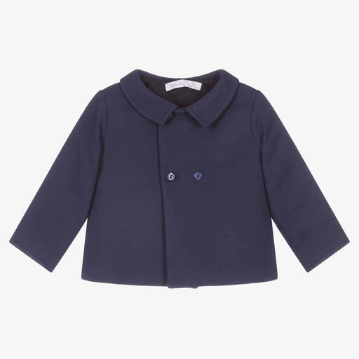 Patachou-Baby Boys Blue Cotton Jacket | Childrensalon Outlet