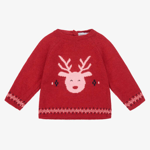 Patachou-Baby Boys Red Wool Sweater | Childrensalon Outlet