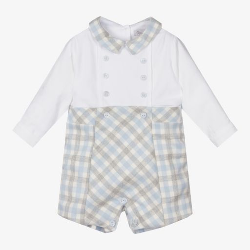 Patachou-Baby Boys White & Blue Shortie | Childrensalon Outlet