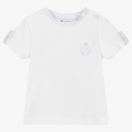 Patachou-Baby Boys White Cotton T-Shirt | Childrensalon Outlet