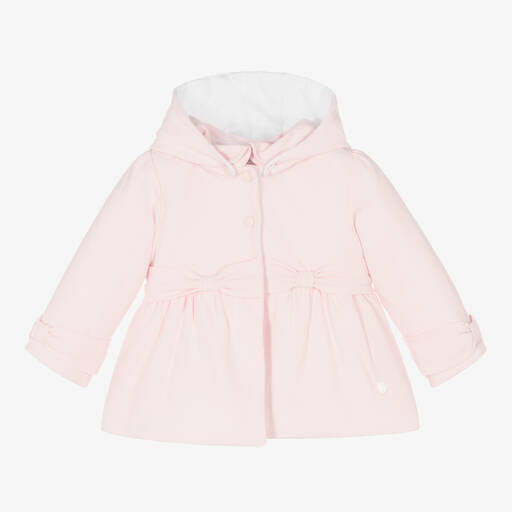 Patachou-Baby Girls Pale Pink Cotton Coat | Childrensalon Outlet