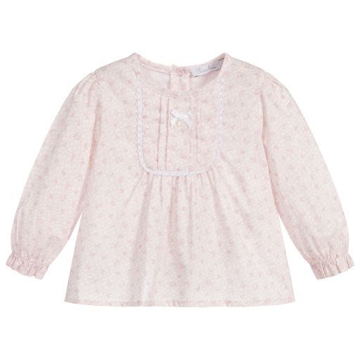 Patachou-Baby Girls Pink Cotton Blouse | Childrensalon Outlet