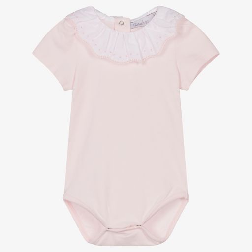 Patachou-Baby Girls Pink Cotton Bodysuit | Childrensalon Outlet
