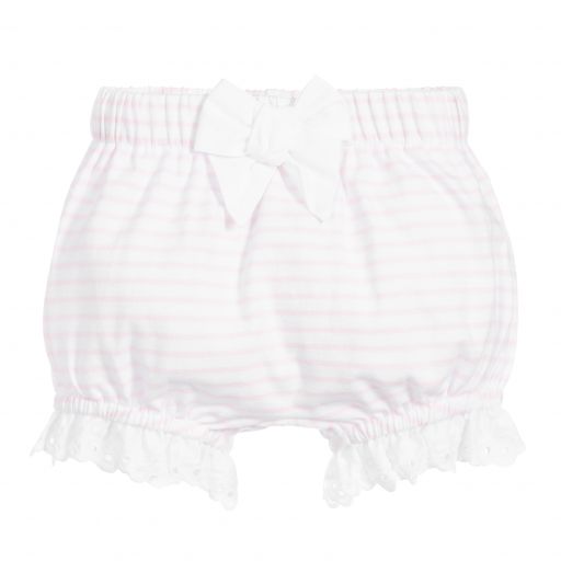 Patachou-Baby Girls Pink & White Shorts | Childrensalon Outlet