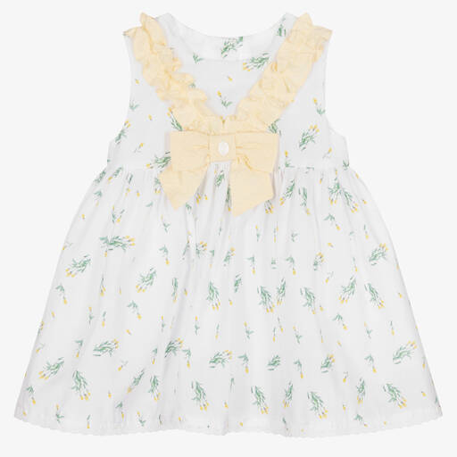 Patachou-Baby Girls White Cotton Dress | Childrensalon Outlet