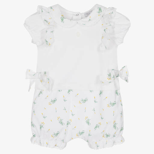 Patachou-Baby Girls White Cotton Shortie | Childrensalon Outlet