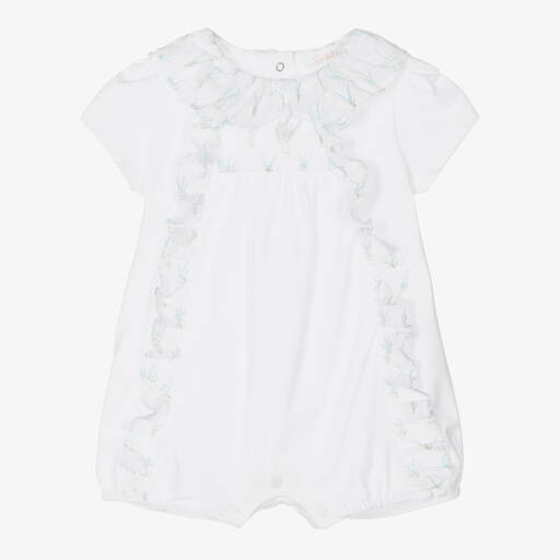 Patachou-Baby Girls White Frilly Cotton Shortie | Childrensalon Outlet