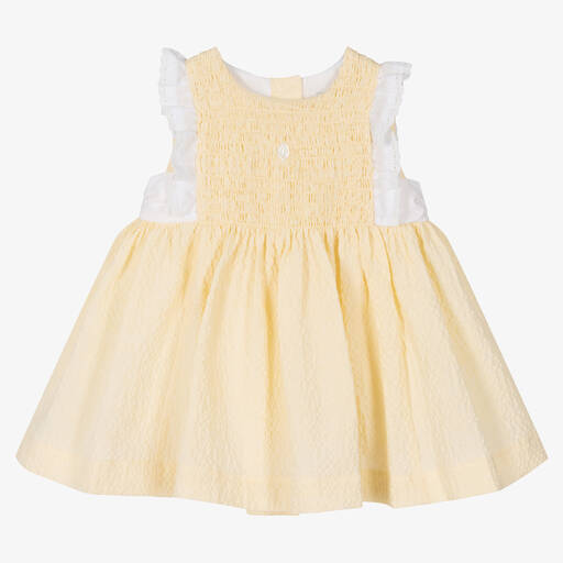 Patachou-Baby Girls Yellow Cotton Dress | Childrensalon Outlet