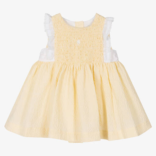 Patachou-Желтое хлопковое платье для малышек | Childrensalon Outlet