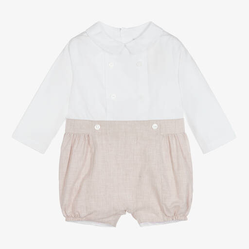 Patachou-Beige & White Baby Shortie | Childrensalon Outlet