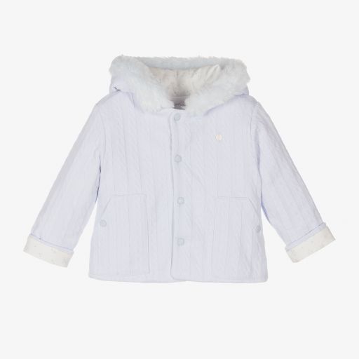 Patachou-Blue Knitted Cotton Jacket | Childrensalon Outlet