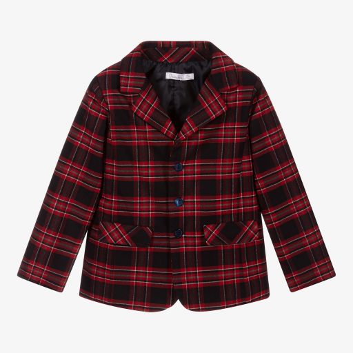 Patachou-Blue & Red Check Blazer | Childrensalon Outlet