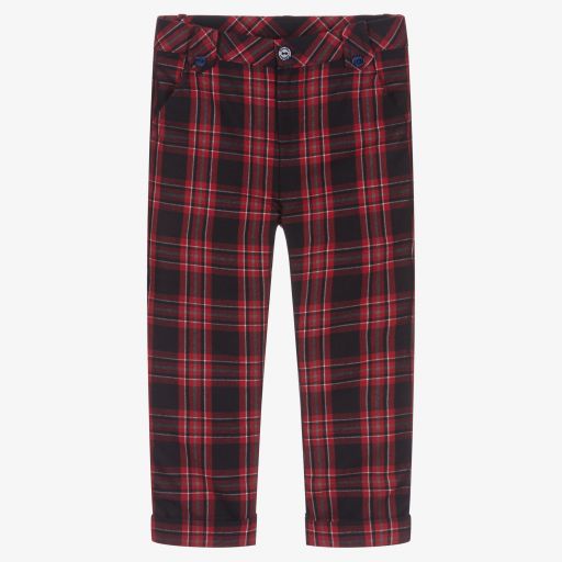 Patachou-Blue & Red Tartan Trousers | Childrensalon Outlet