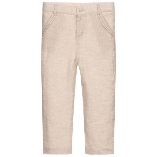 Patachou-Boys Beige Linen Trousers | Childrensalon Outlet