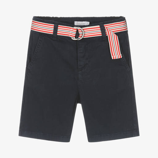 Patachou-Boys Blue Cotton Bermuda Shorts | Childrensalon Outlet