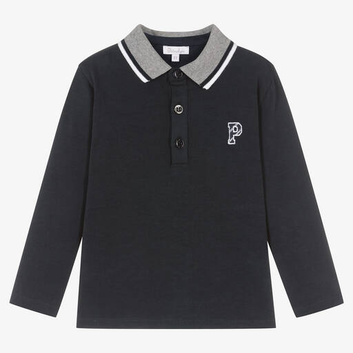 Patachou-Boys Blue Cotton Jersey Polo Shirt | Childrensalon Outlet