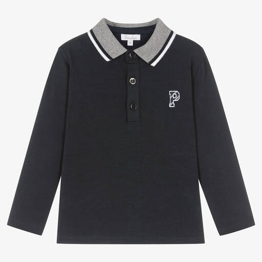 Patachou-Blaues Poloshirt aus Baumwolljersey | Childrensalon Outlet