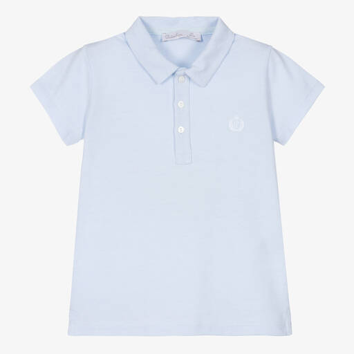 Patachou-Boys Blue Cotton Polo Shirt | Childrensalon Outlet