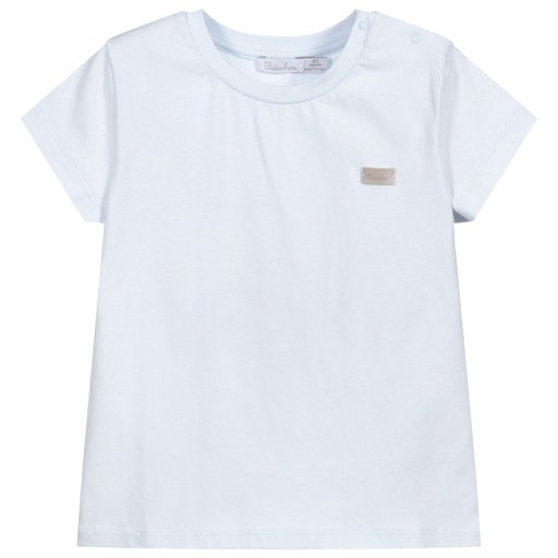 Patachou-Boys Blue Cotton T-Shirt | Childrensalon Outlet