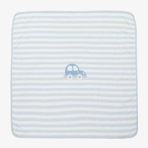 Patachou-Бело-голубое шерстяное одеяло (93см) | Childrensalon Outlet