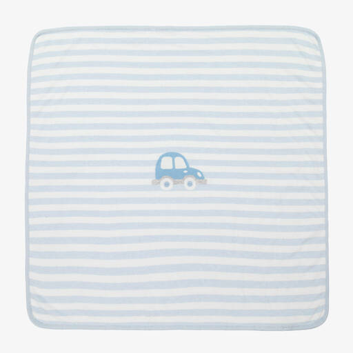 Patachou-Boys Blue & White Wool Blanket (93cm) | Childrensalon Outlet