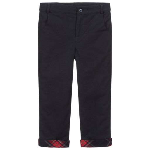 Patachou-Boys Blue Wool Trousers | Childrensalon Outlet