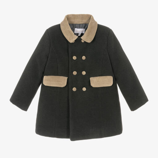 Patachou-Boys Charcoal Felted Overcoat | Childrensalon Outlet