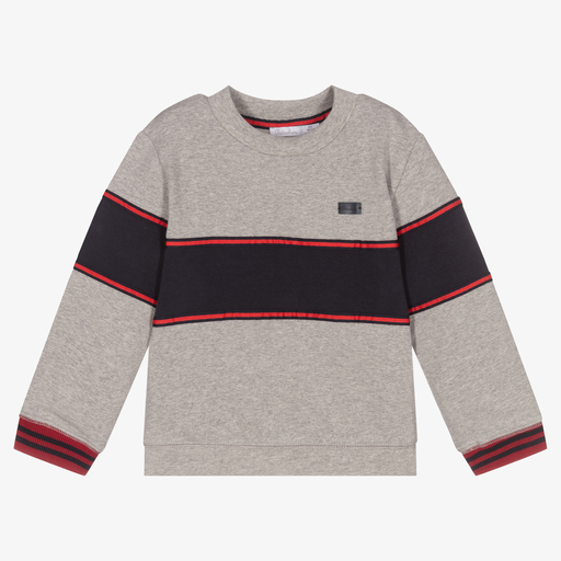 Patachou-Boys Grey Cotton Sweatshirt | Childrensalon Outlet
