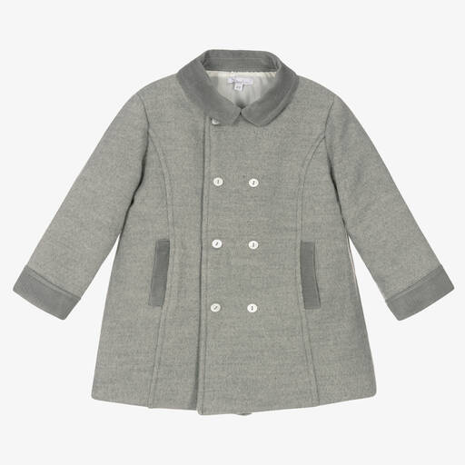 Patachou-Boys Grey Flannel Coat | Childrensalon Outlet