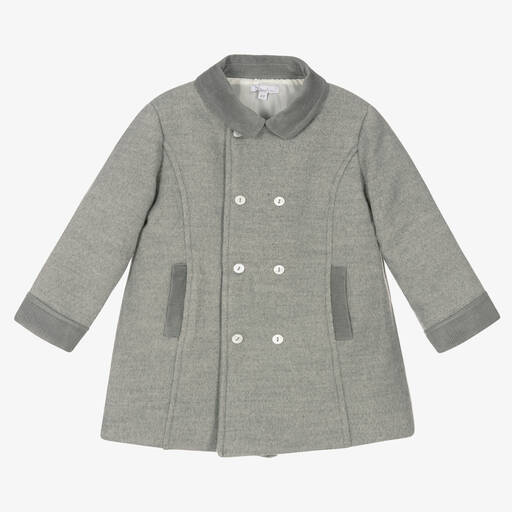 Patachou-Grauer Flanellmantel (J) | Childrensalon Outlet