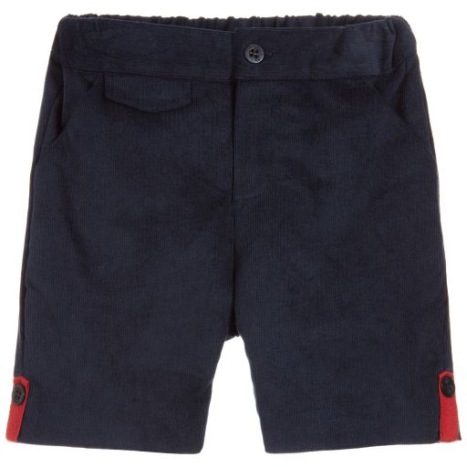 Patachou-Boys Navy Blue Cotton Shorts | Childrensalon Outlet