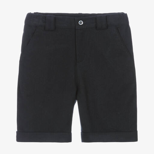 Patachou-Boys Navy Blue Flannel Shorts | Childrensalon Outlet