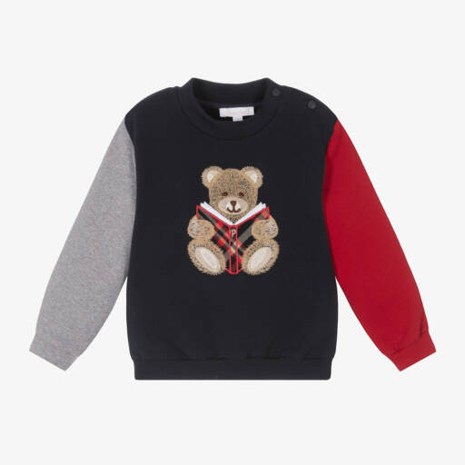 Patachou-Boys Navy Teddy Bear Jumper | Childrensalon Outlet