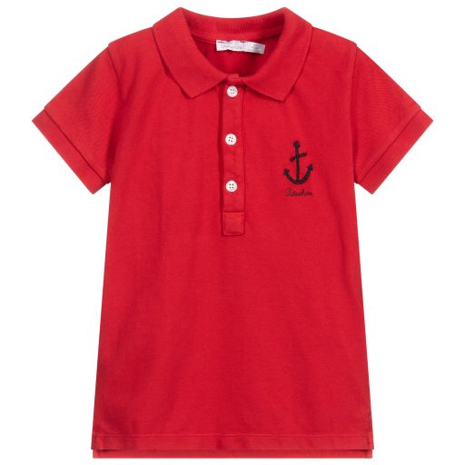 Patachou-Boys Red Cotton Polo Shirt | Childrensalon Outlet